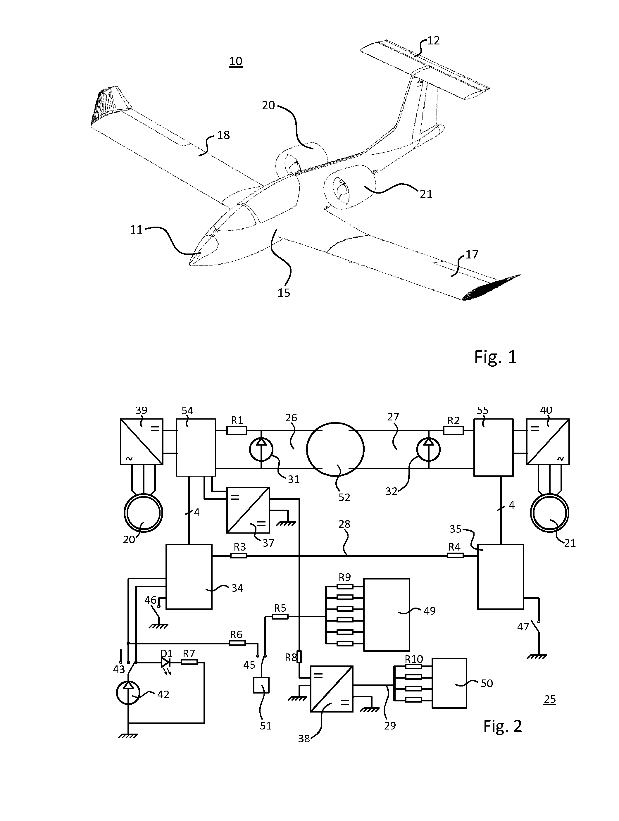 Electrical power supply device for aircraft with electric propulsion