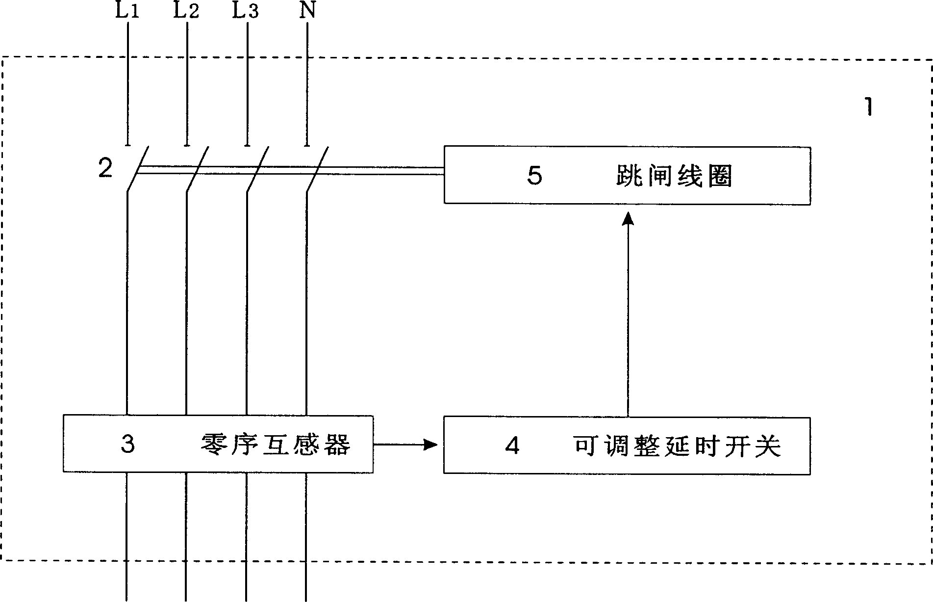 Time-delay operation leakage circuit breaker