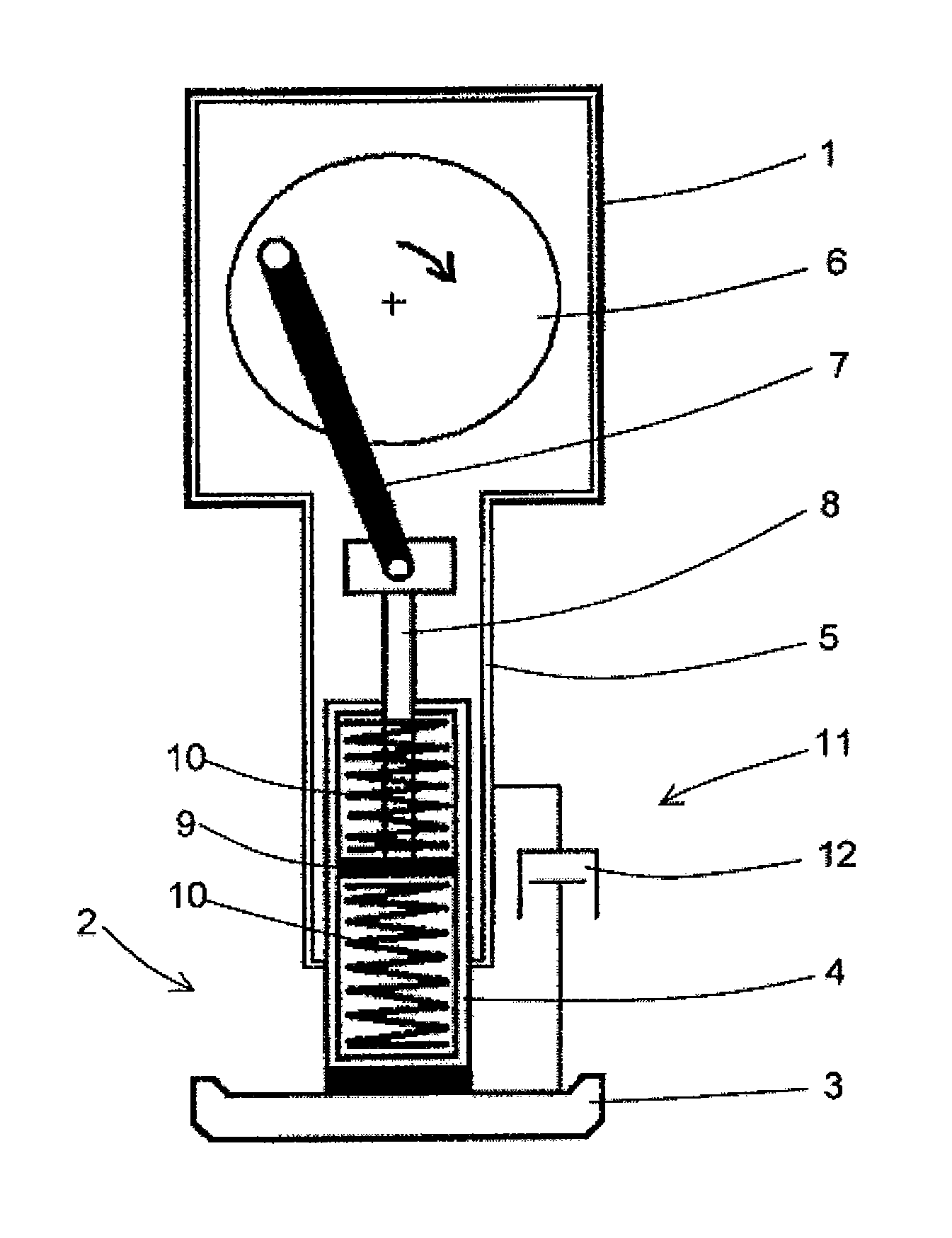 Tamping device with synchronizing device and method for same