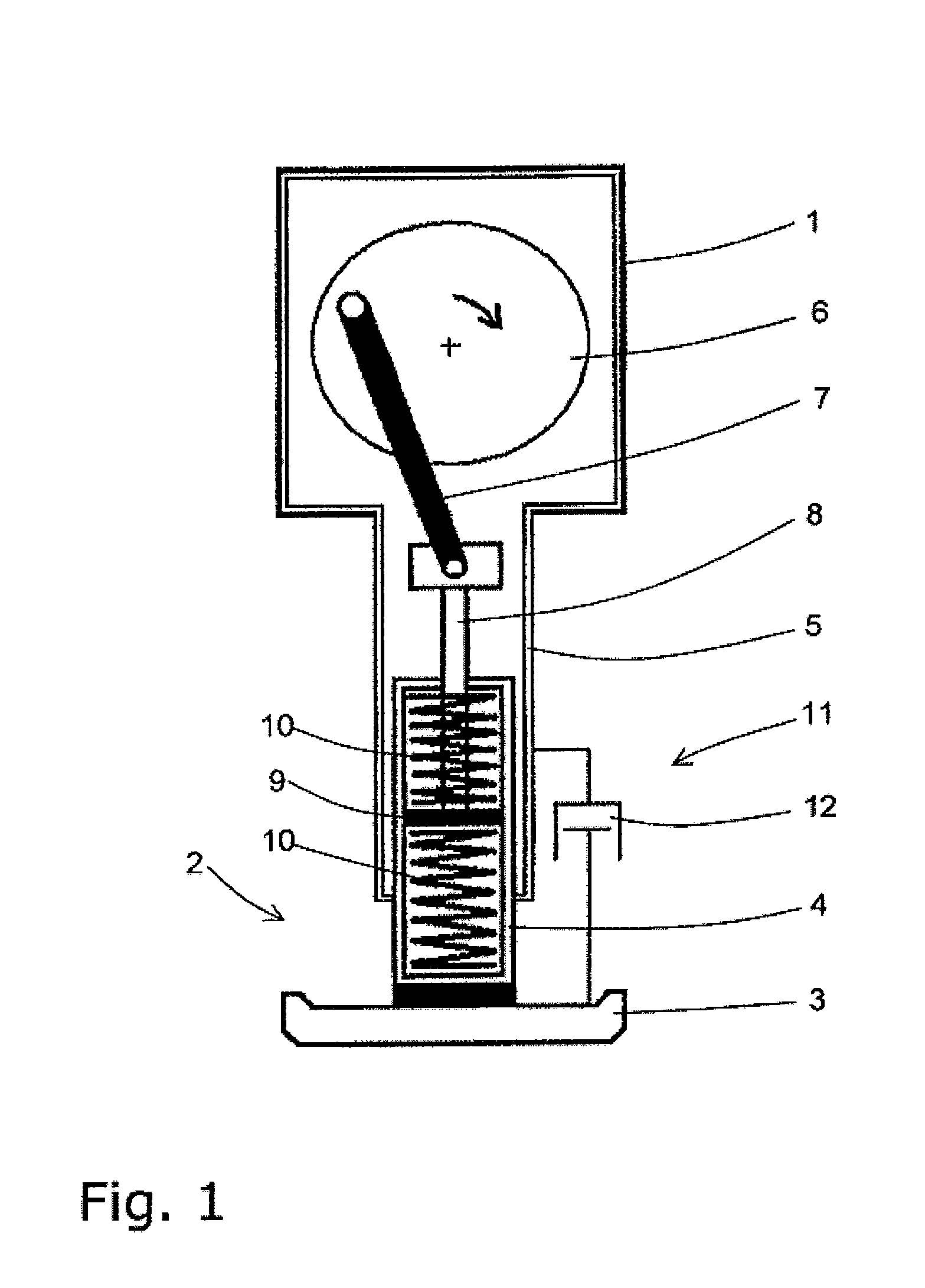 Tamping device with synchronizing device and method for same