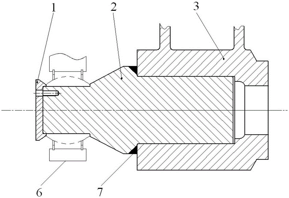 A mining dump truck lift cylinder shaft assembly