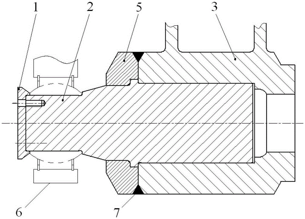 A mining dump truck lift cylinder shaft assembly