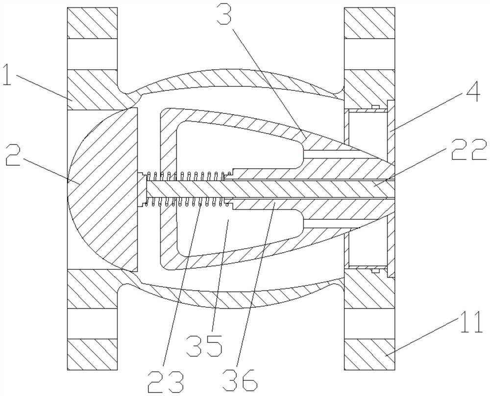 Mute check valve with pollution discharge function