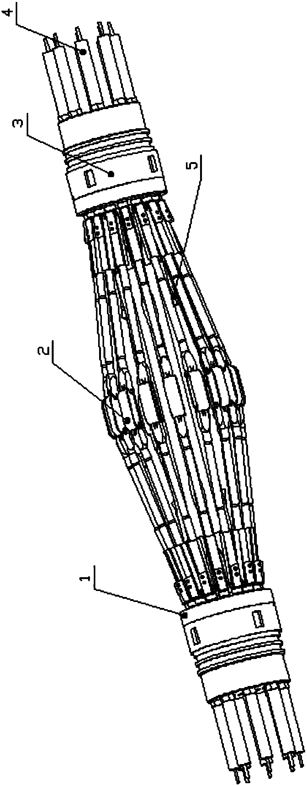 A bi-directional two-dimensional floating self-adaptive mechanism for small-diameter high-temperature and high-pressure downhole pipelines