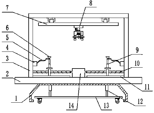 Cutting device for pps base cloth production