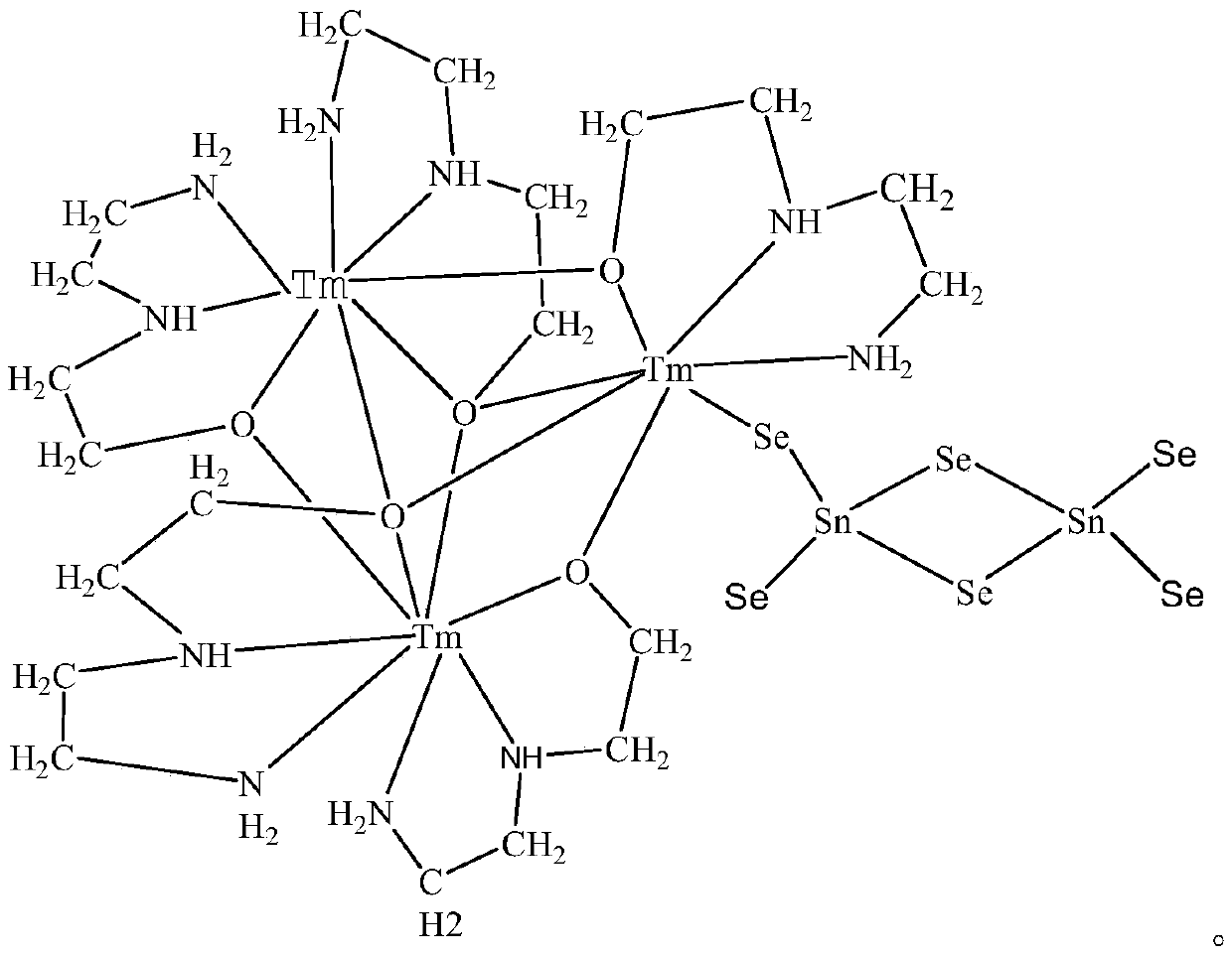 Organic hybridized selenothulium stannate with photoelectric response performance and preparation thereof