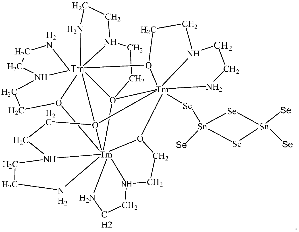 Organic hybridized selenothulium stannate with photoelectric response performance and preparation thereof