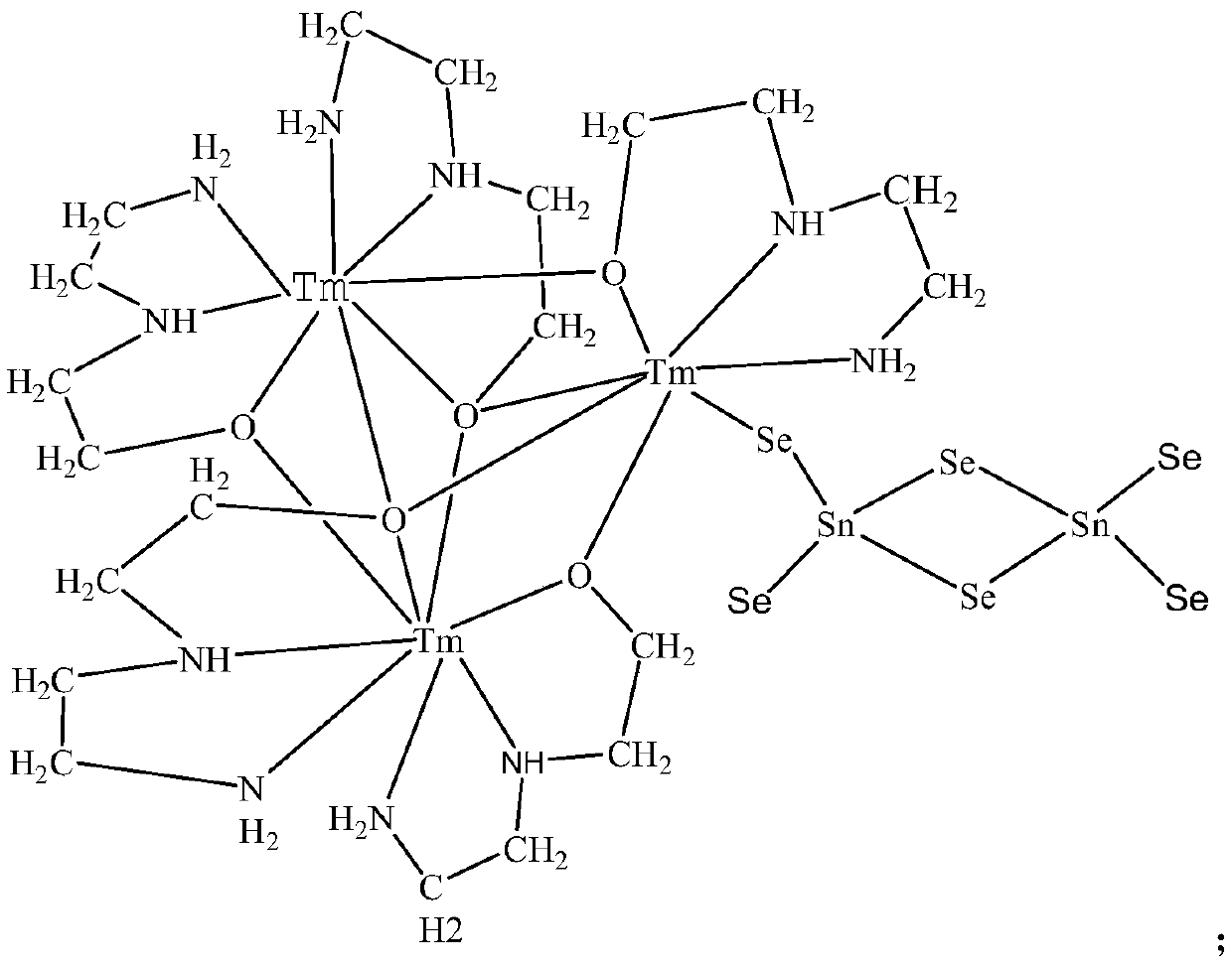 Organic hybridized selenothulium stannate with photoelectric response performance and preparation thereof