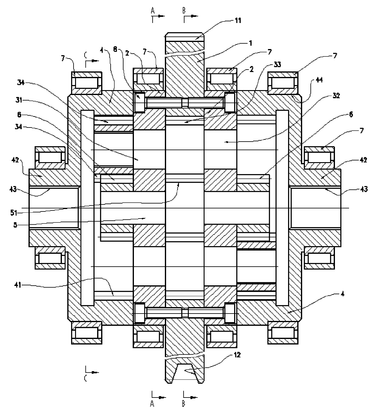 Hydraulic-control limited rotational speed difference differential