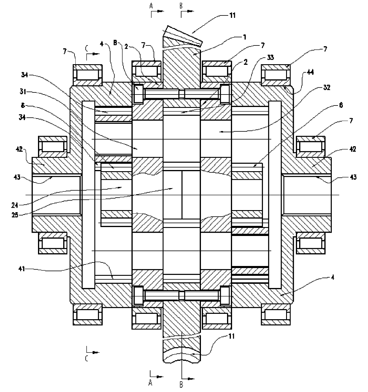 Hydraulic-control limited rotational speed difference differential