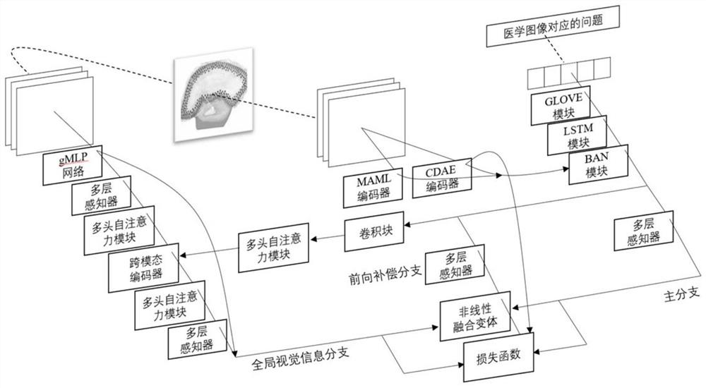 Medical visual question and answer method based on global visual information intervention