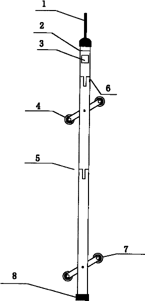 Waterproof anti-sticking portable probe of sliding inclinometer