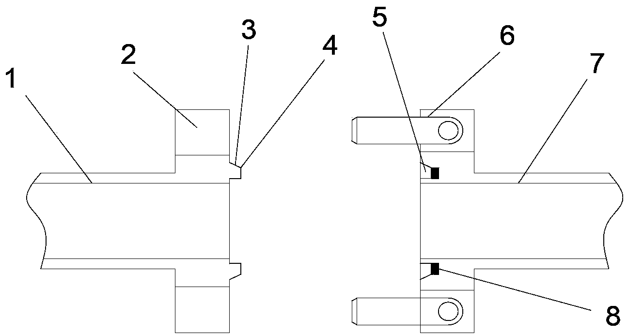 Connecting flange for asphalt pipelines