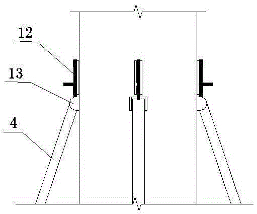 Umbrella-type template supporting system