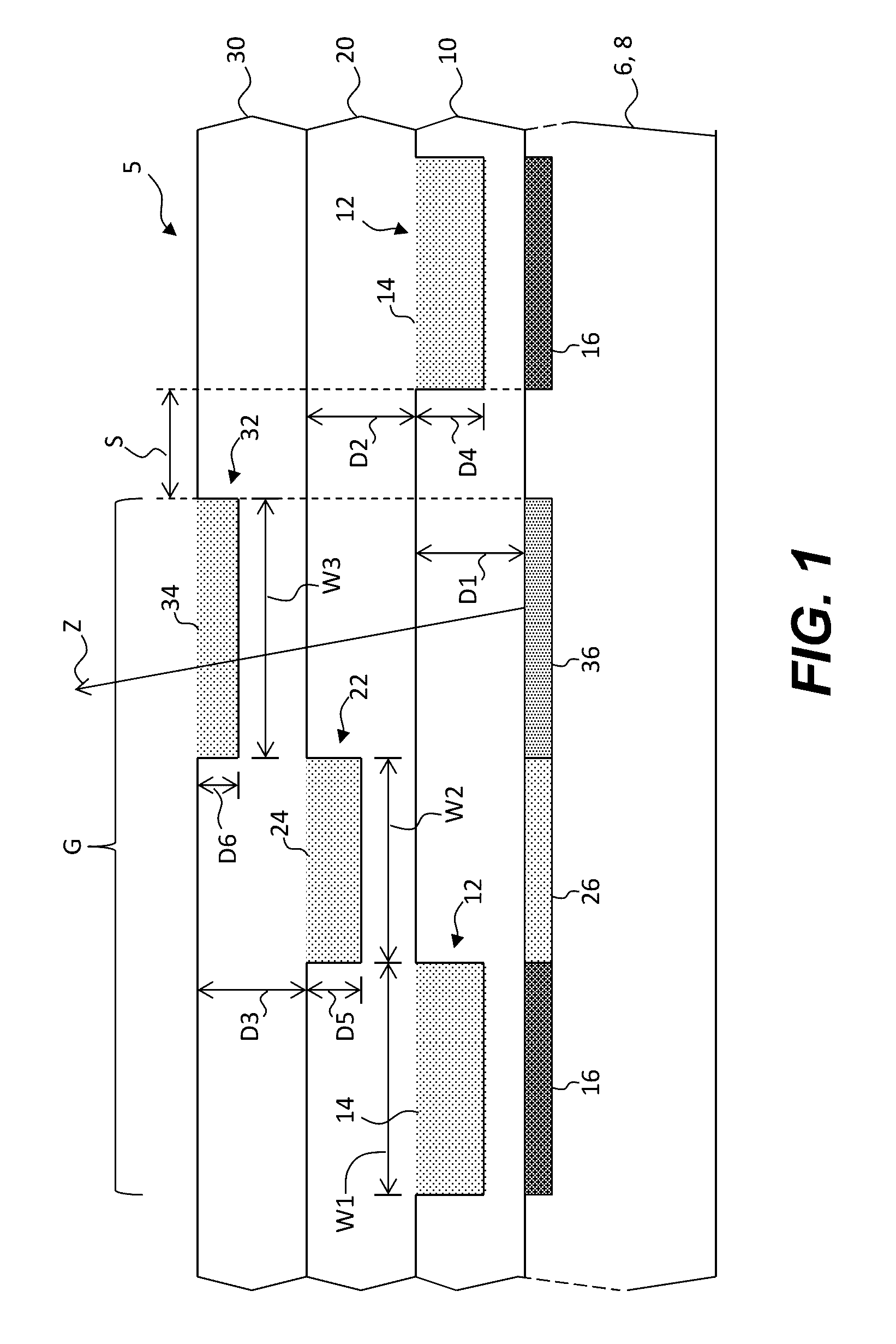 Stacked large-format imprinted structure