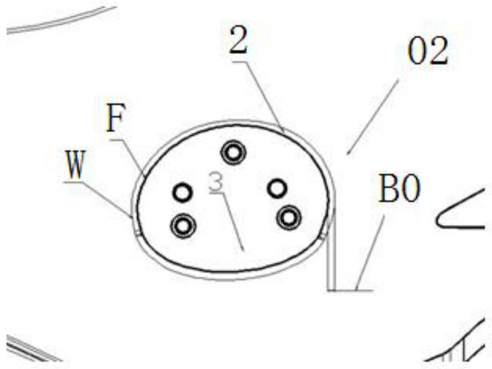 A flanging die for eliminating the surface undulation of the fuel tank port of the side wall outer plate