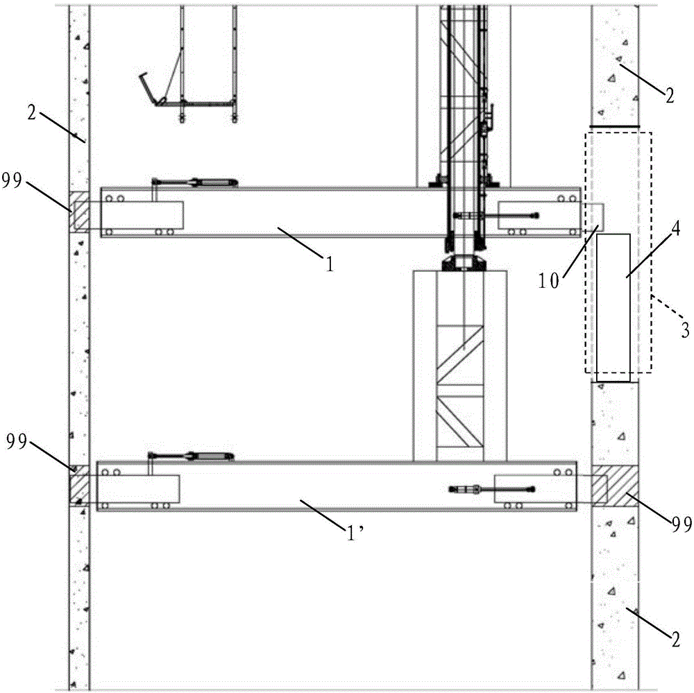 Lifting platform box girder support structure for super high-rise buildings and construction method thereof