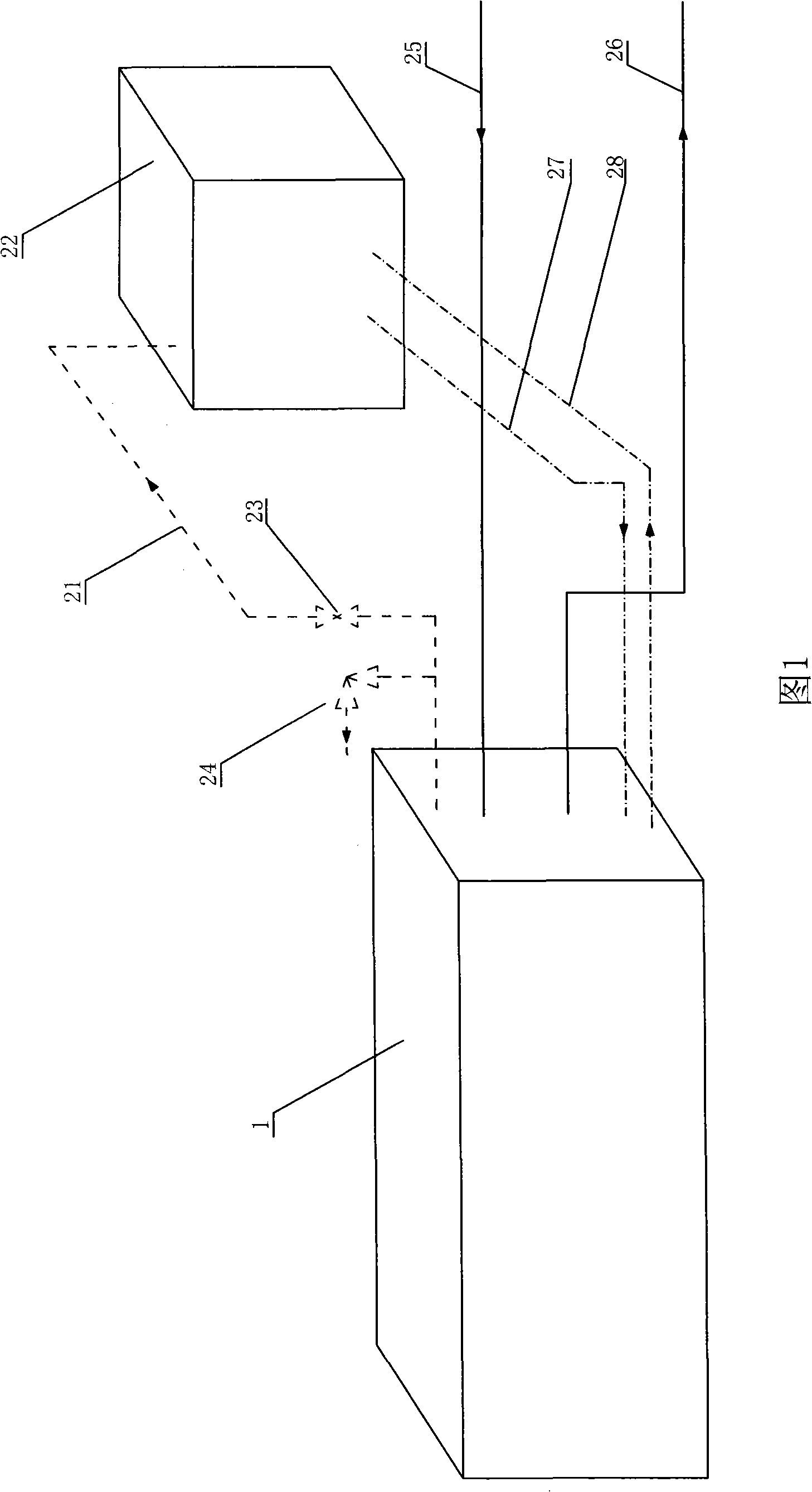 Container integrated modularizing pollutant handling arrangement