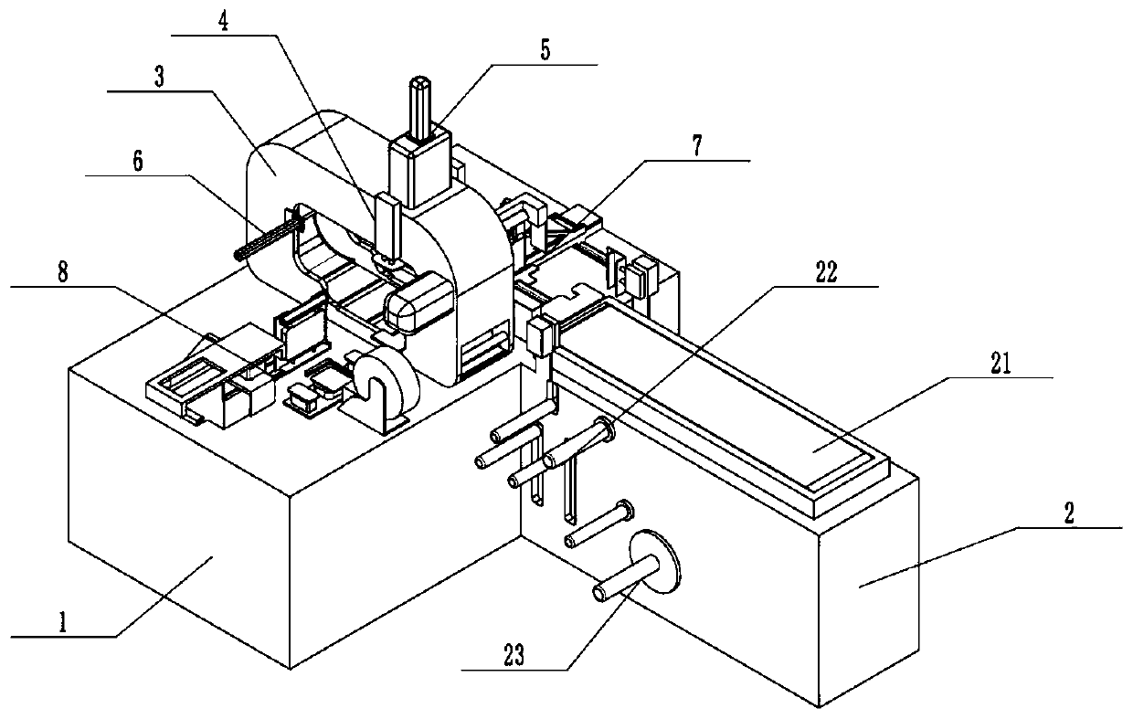 Automatic packaging device for cigarette case cardboard finished product