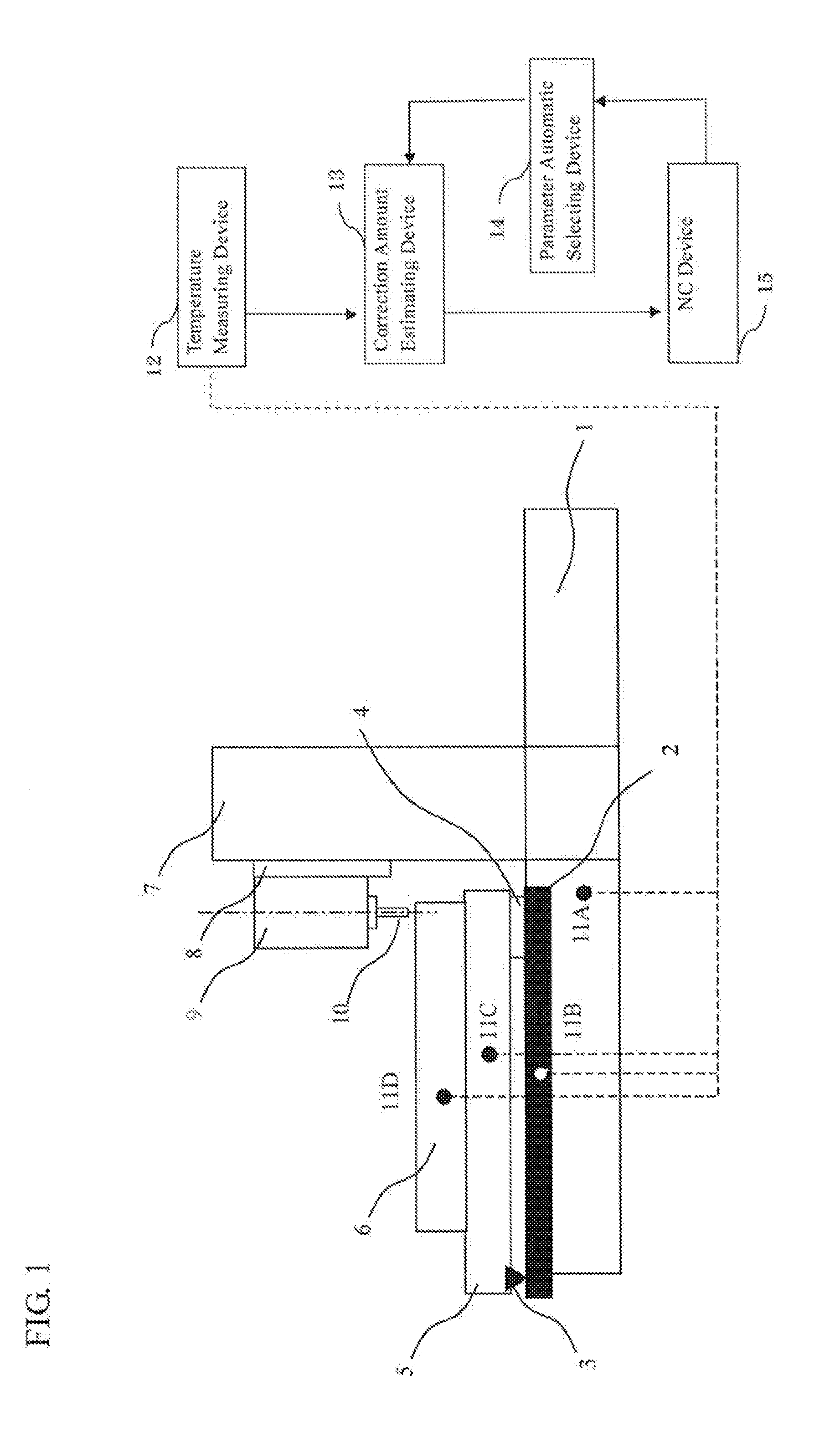 Thermal displacement correcting apparatus and method for a machine tool