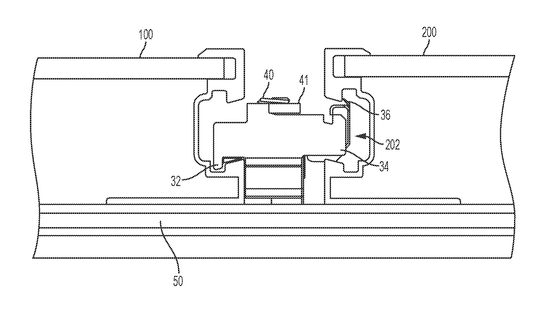 Photovoltaic mounting rail connector with drop-down connection to first photovoltaic module and slide-in connection to second photovoltaic module