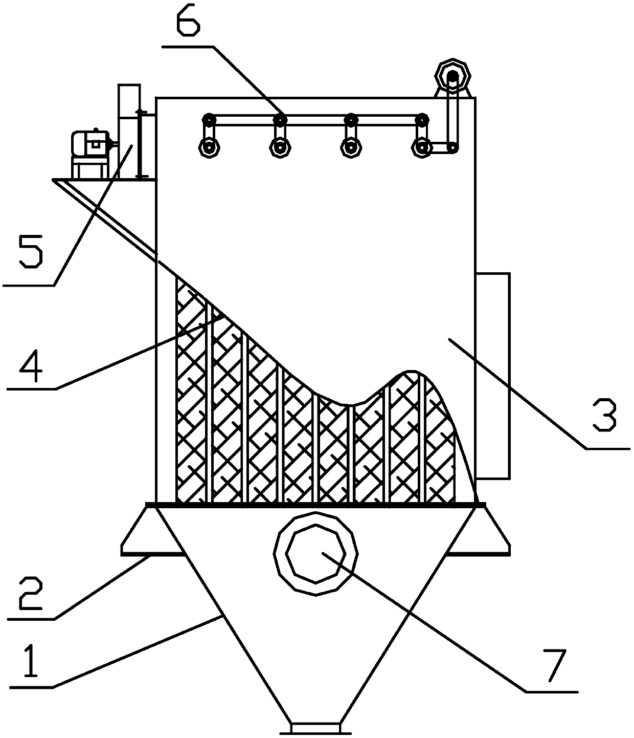 Inner filtering dust remover provided with mechanical dust removal mechanism