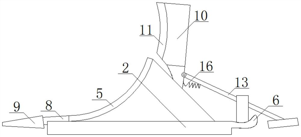 A kind of iron shoe device for rolling trains