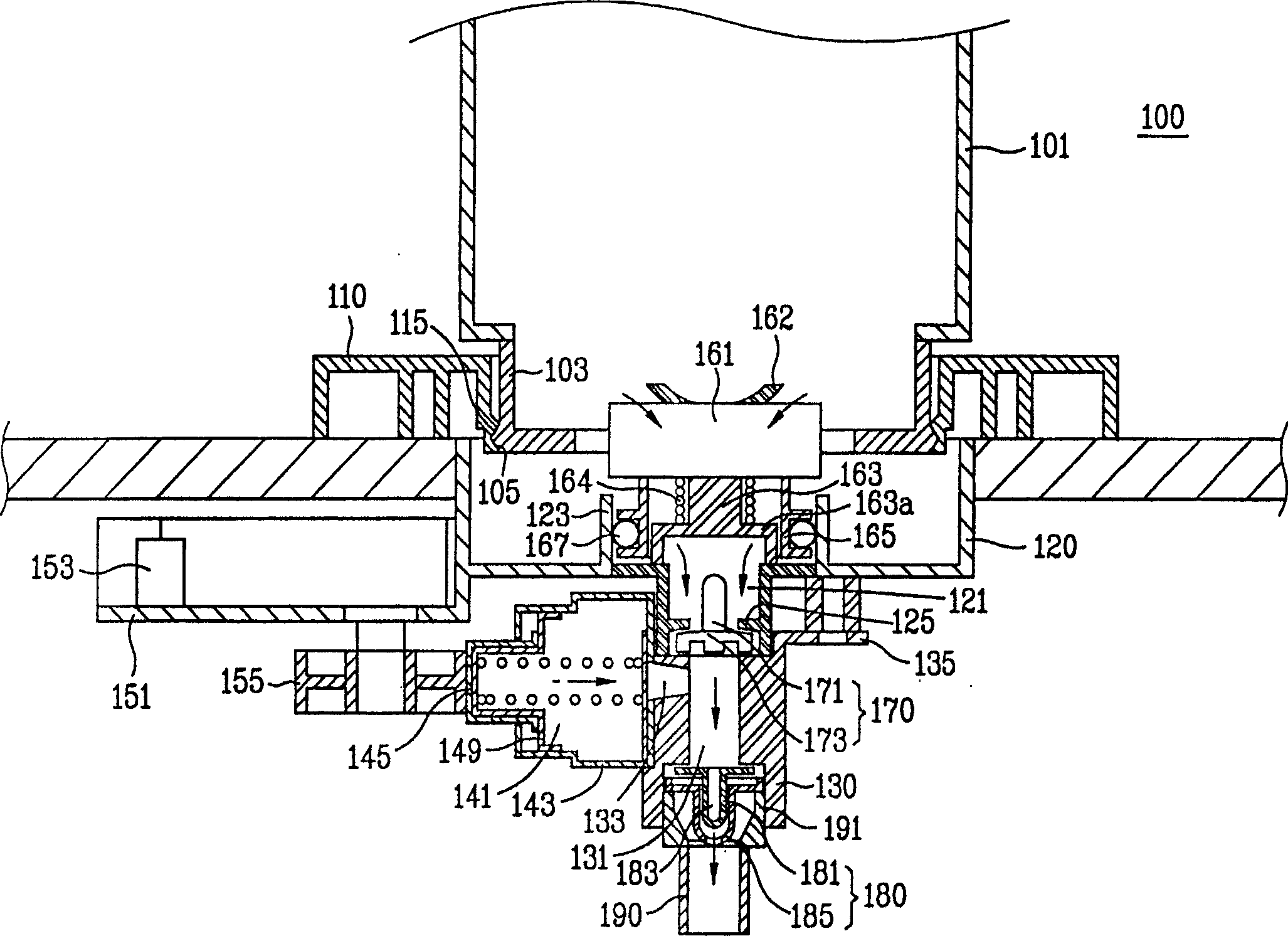 Liquid detergent automatic adding device for washing machine