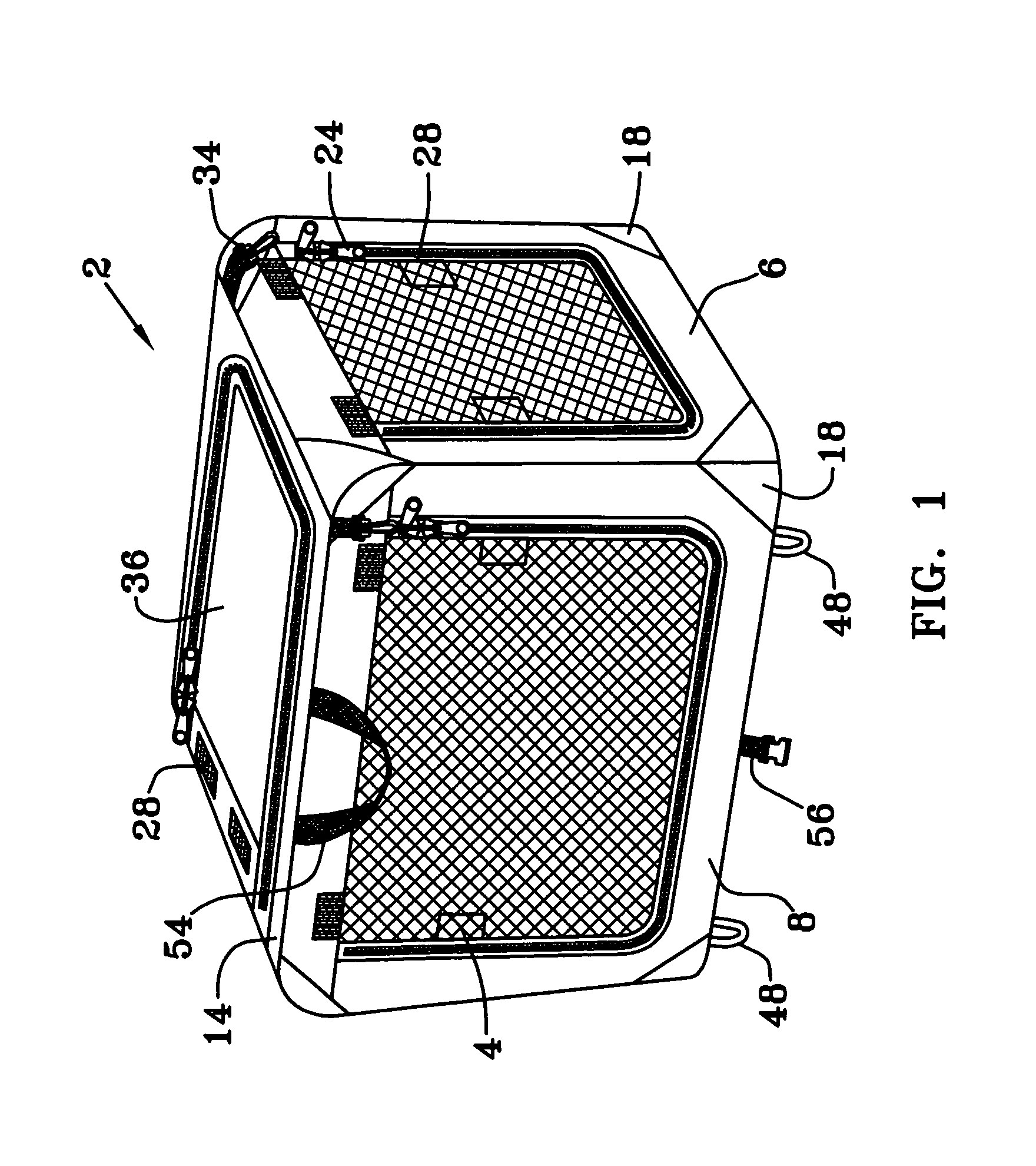 Self-tensioning, level folding, collapsible, pet enclosure and carrier