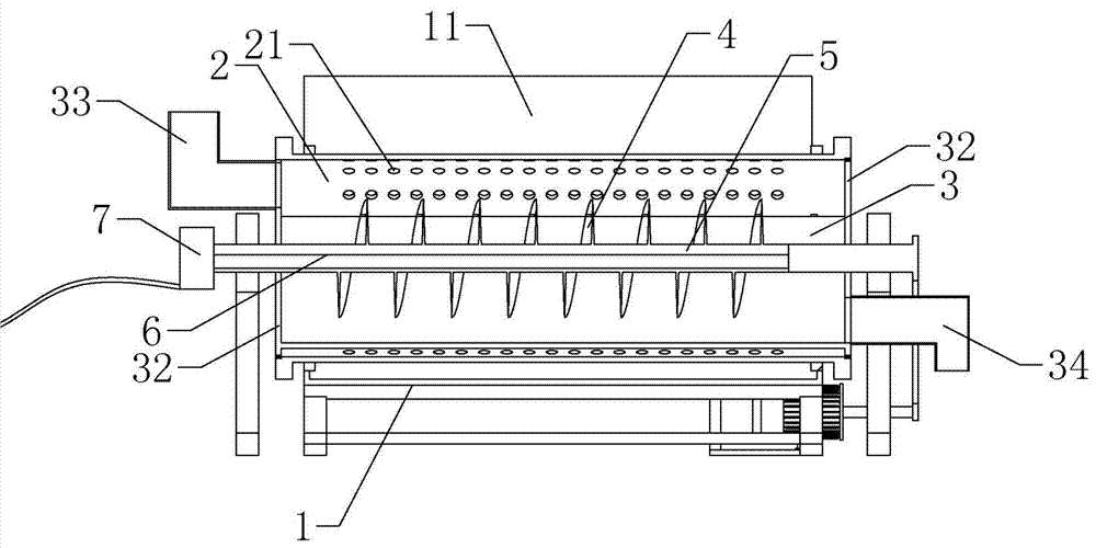 Efficient horizontal type montmorillonite dryer