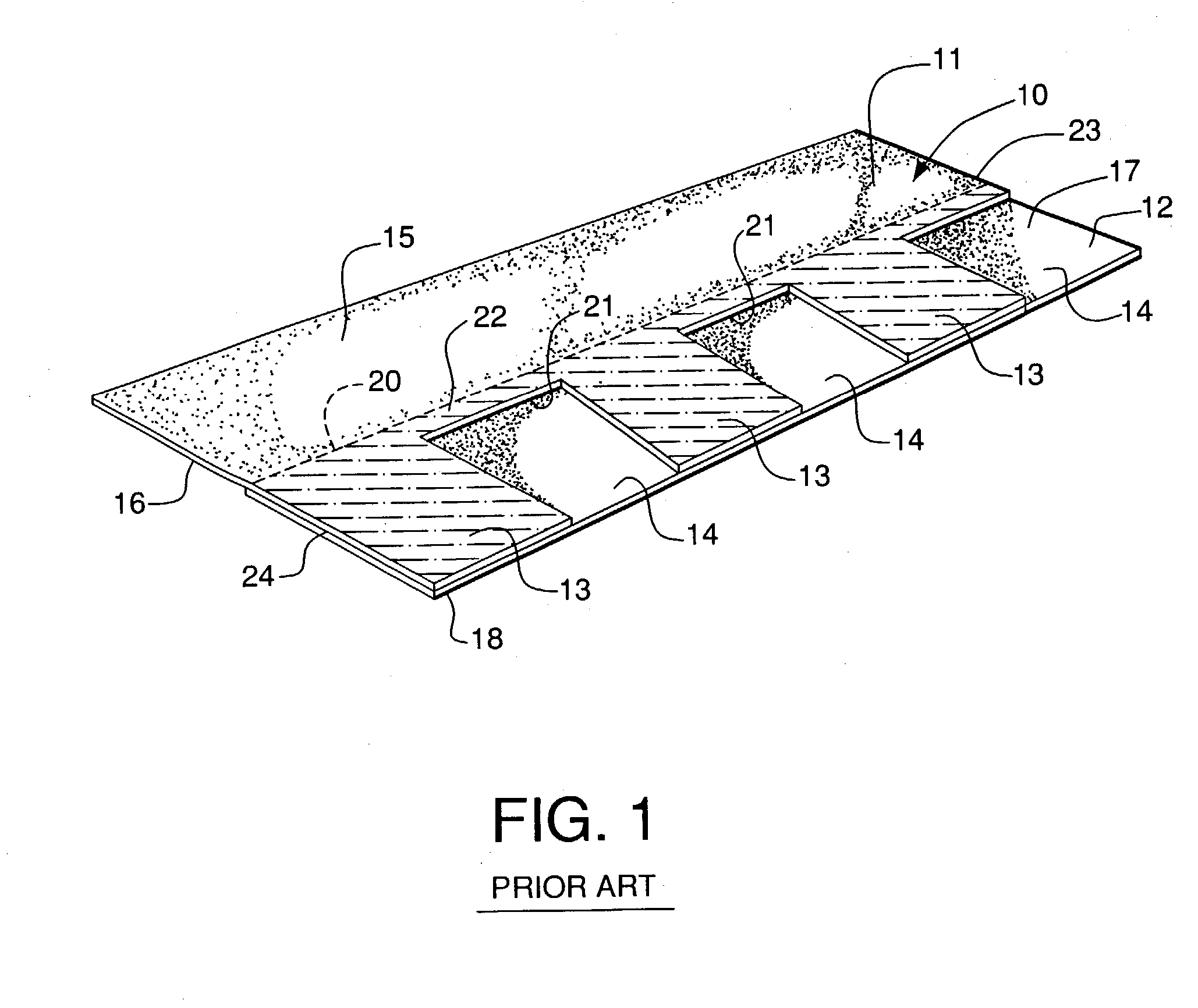 Laminated shingle with wider nailing zone