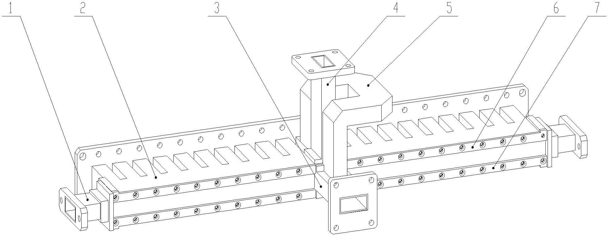 Waveguide-slot power division network and process realizing method thereof