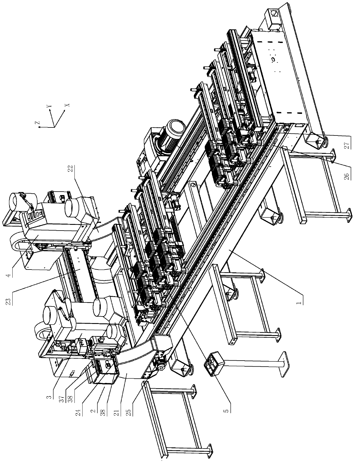 Gantry numerical control machining center and control system and machining method of gantry numerical control machining center