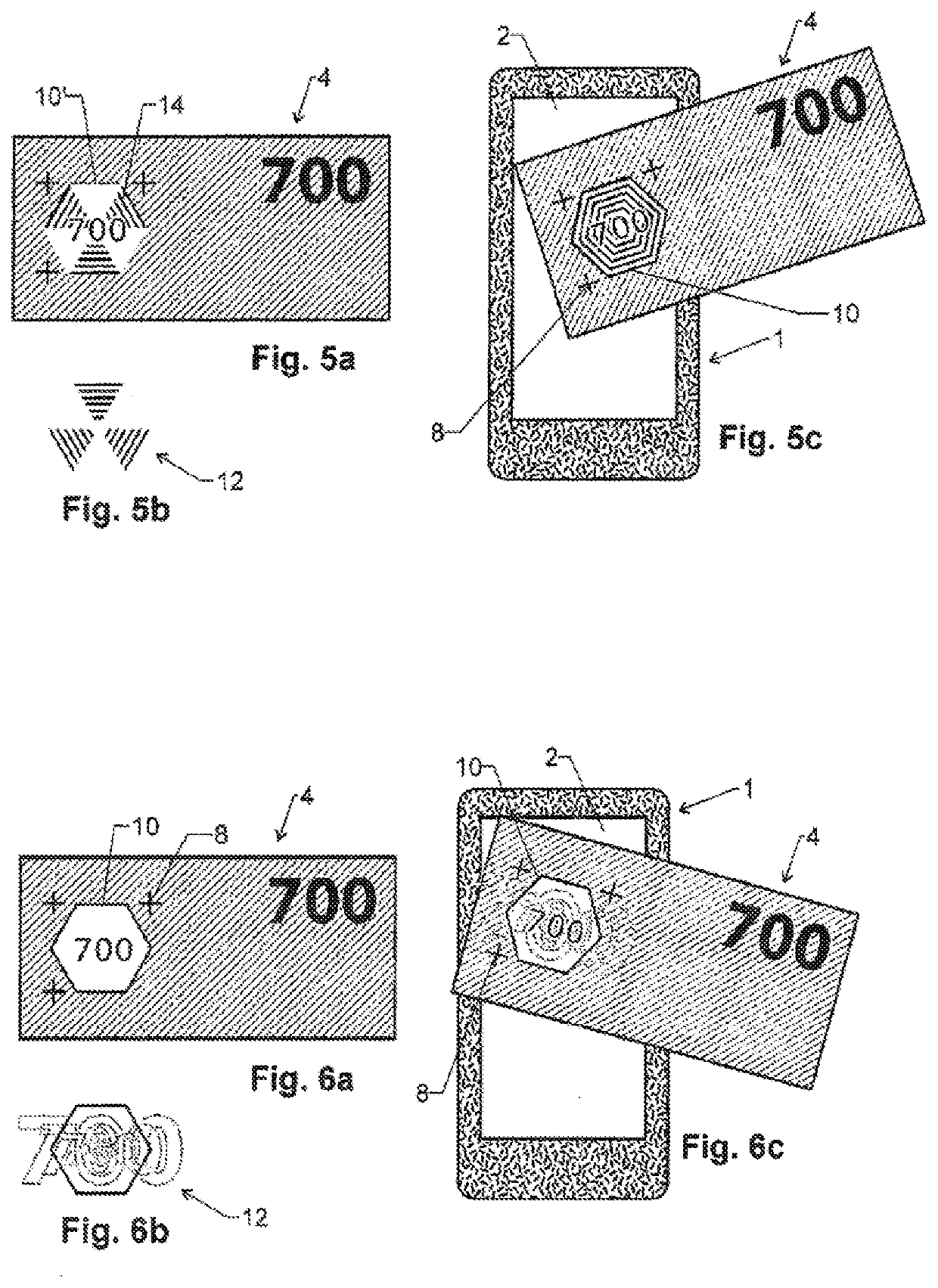 Device and method for supporting the verification of a security document by means of a touchscreen