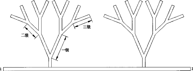 Microwave band-elimination filter based on tree shaped microstrip line construction