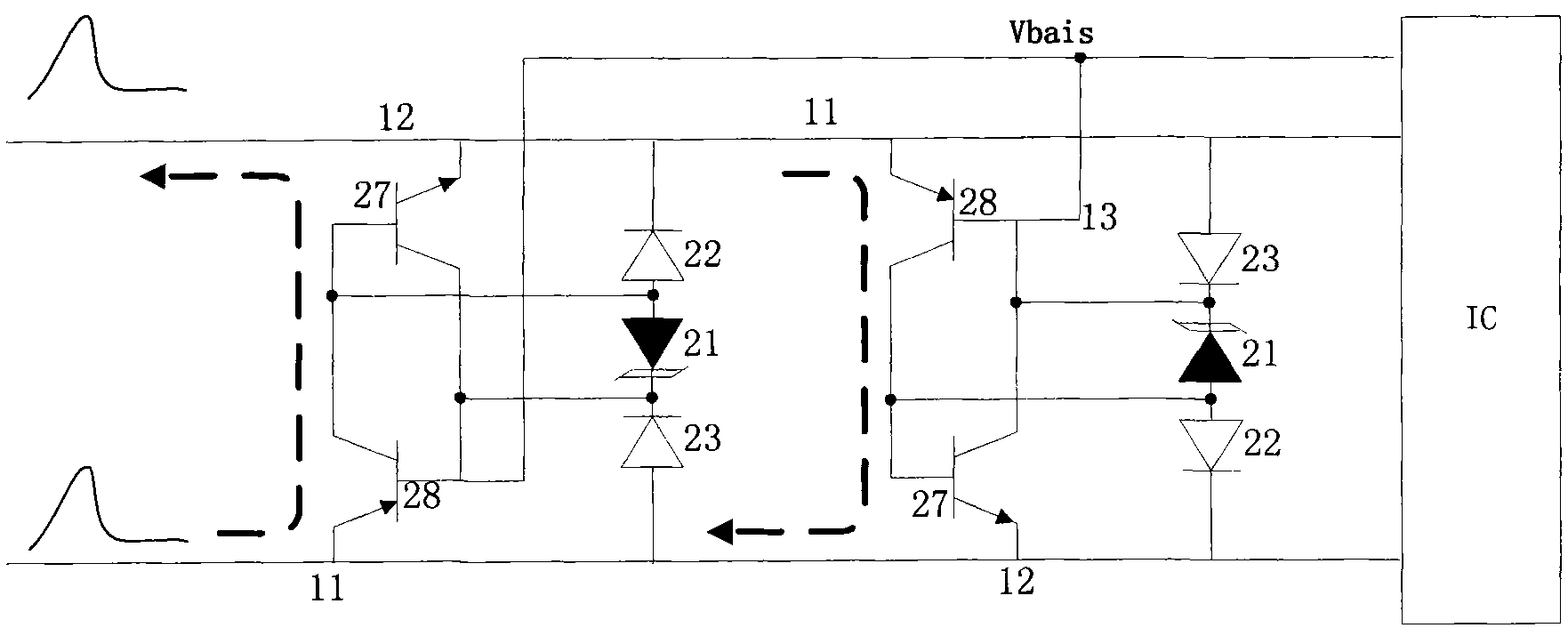 Programmable TVS apparatus with low capacitance and low voltage