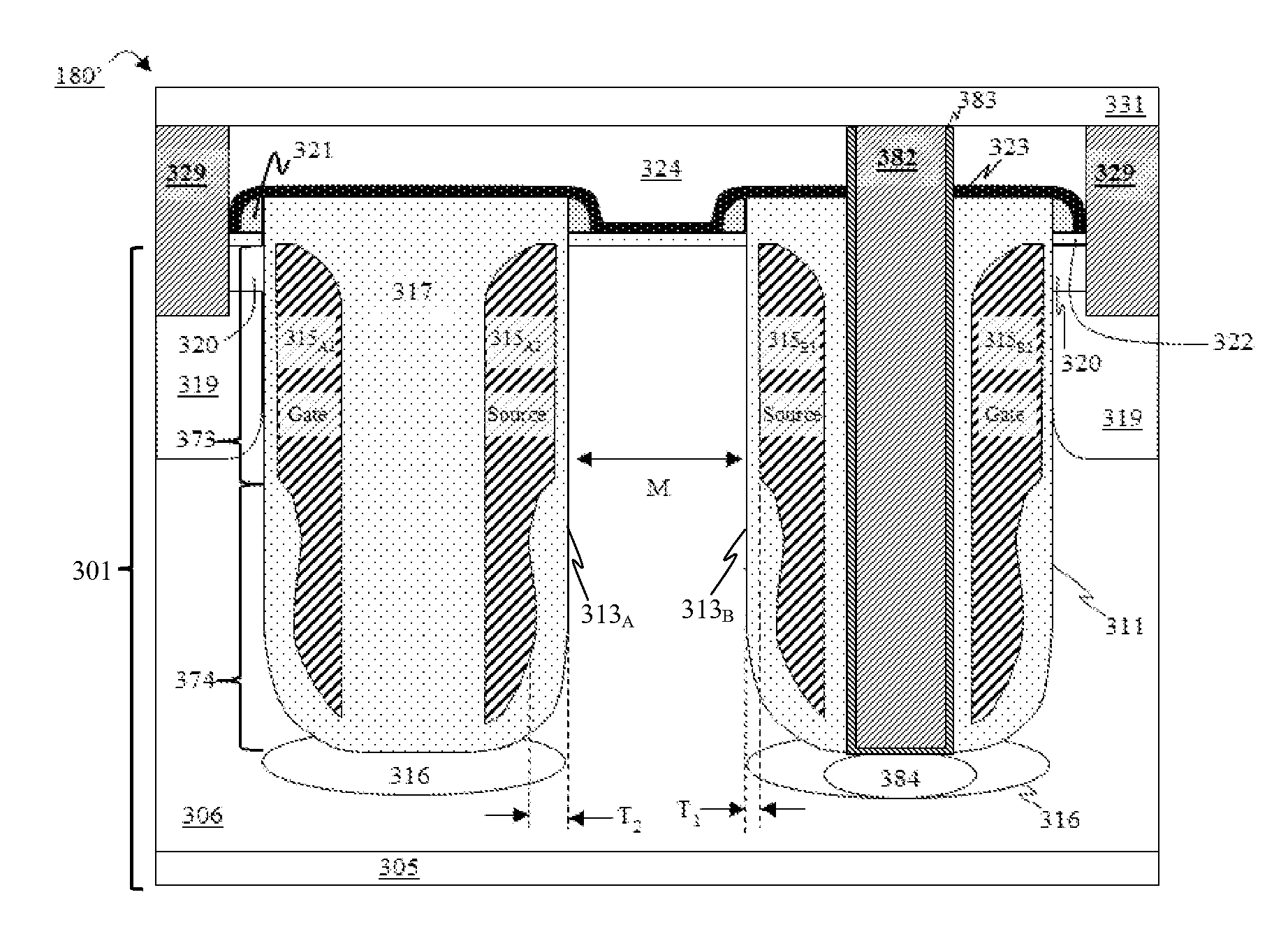 Mosfet with integrated schottky diode