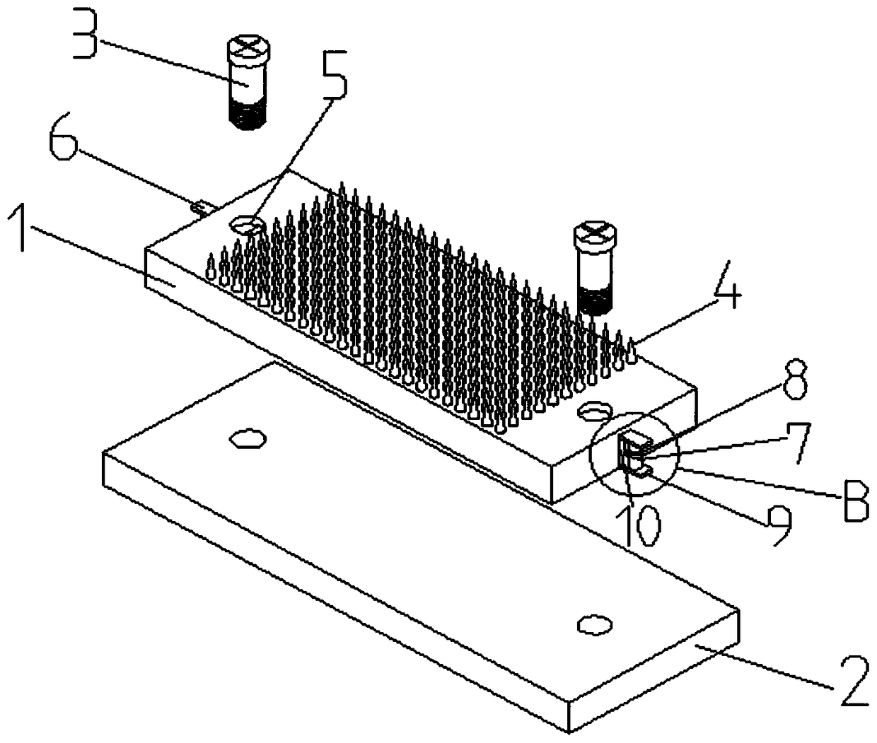 Needle plate structure for silk fabric printing and dyeing machine