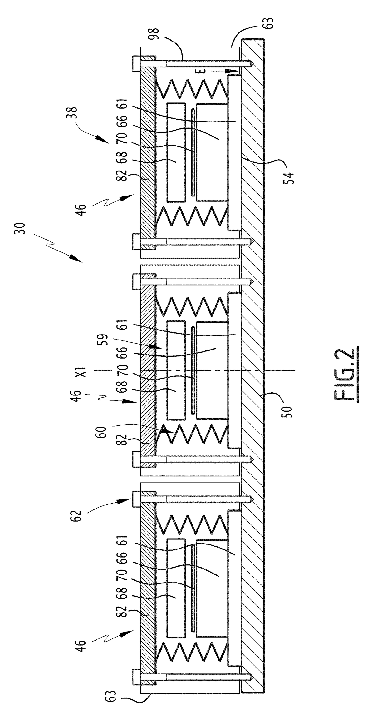 Electrical switching device and associated electrical traction box