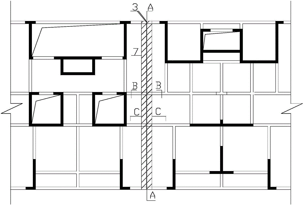 Super-long floor concrete post-pouring seam design and construction process