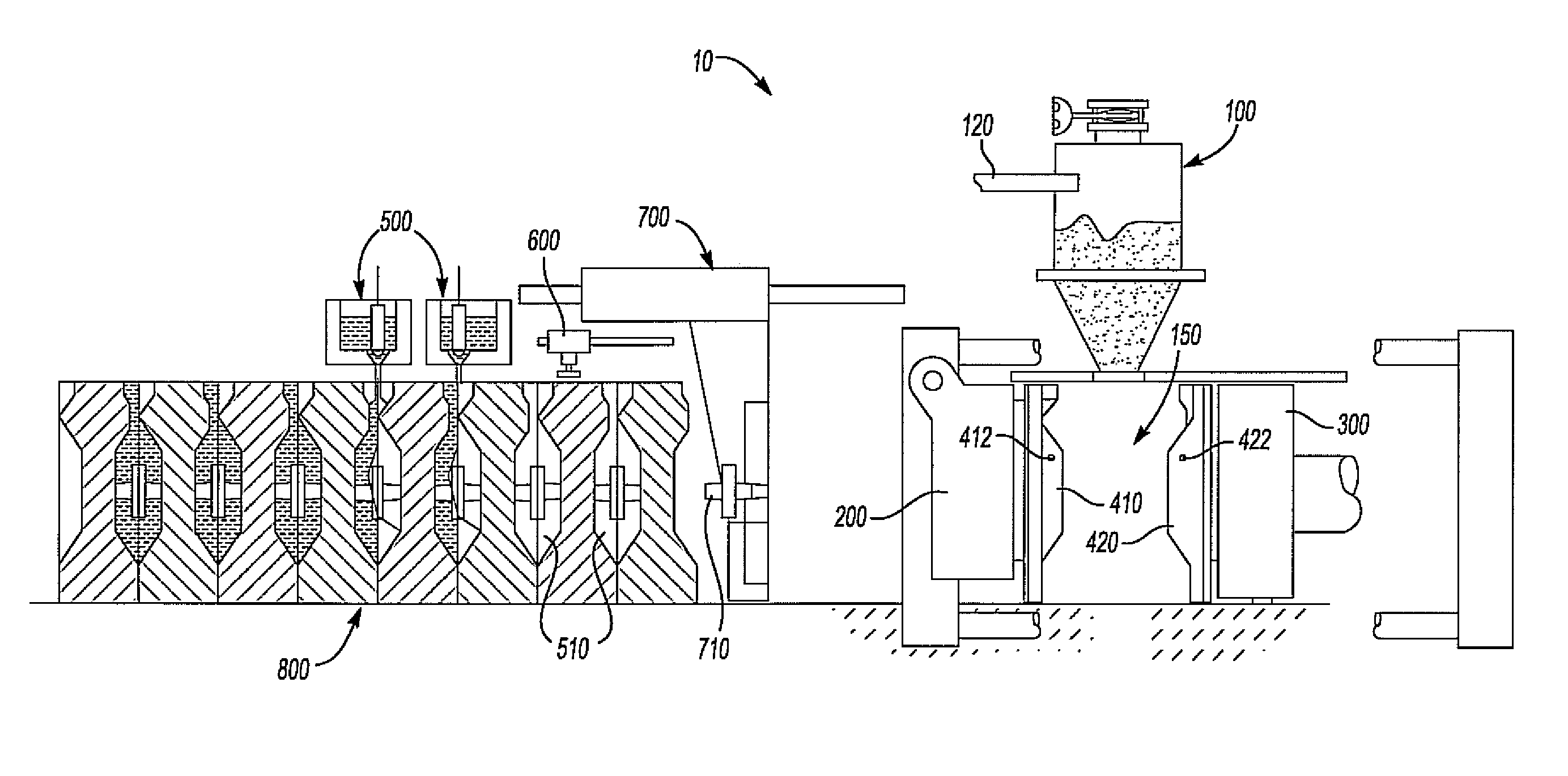 Molding and casting machine