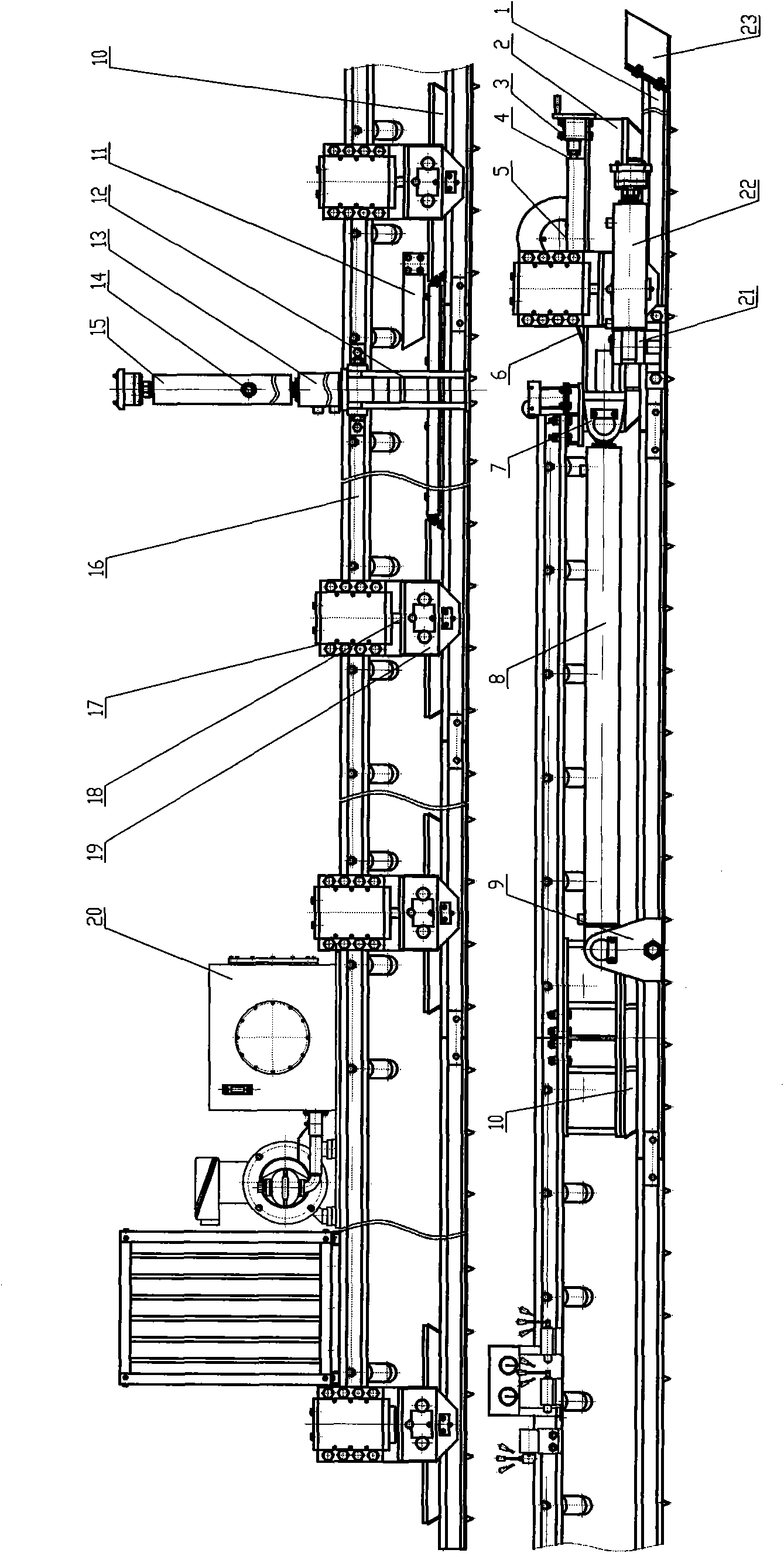 Self-moving belt machine tail part