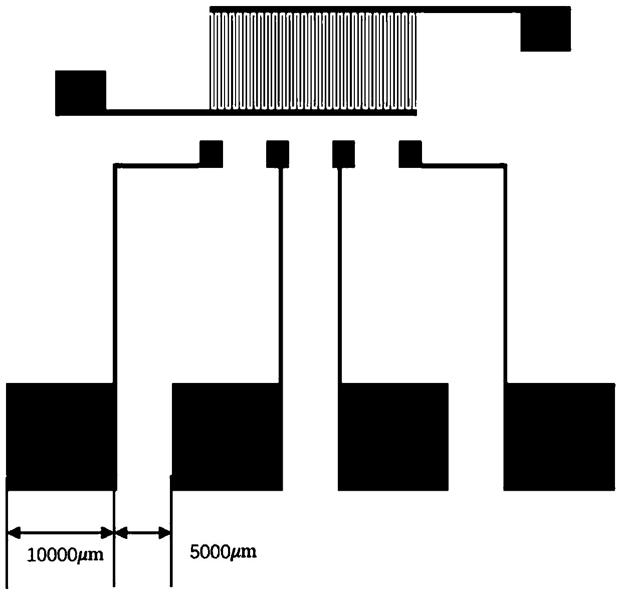 Flexible artificial afferent nervous system based on micro-nano structure force-sensitive film and preparation method of system