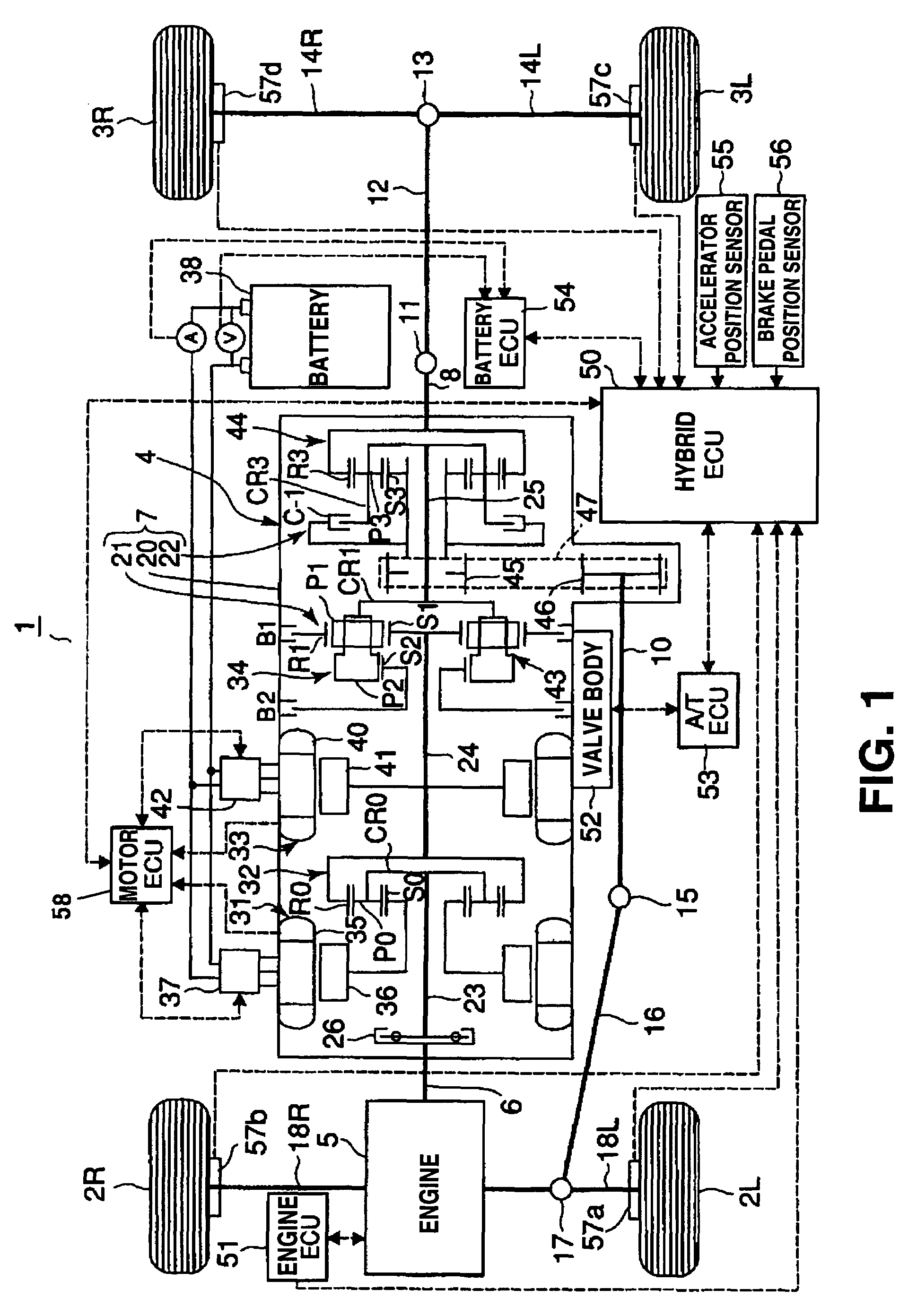 Hybrid drive unit and vehicle mounted therewith