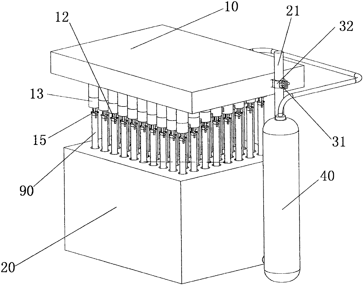 Nitrogen blowing instrument and nitrogen blowing instrument test tube mounting seat