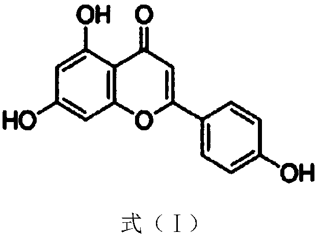 Application of apigenin in preparation of drugs used for treating rheumatoid arthritis