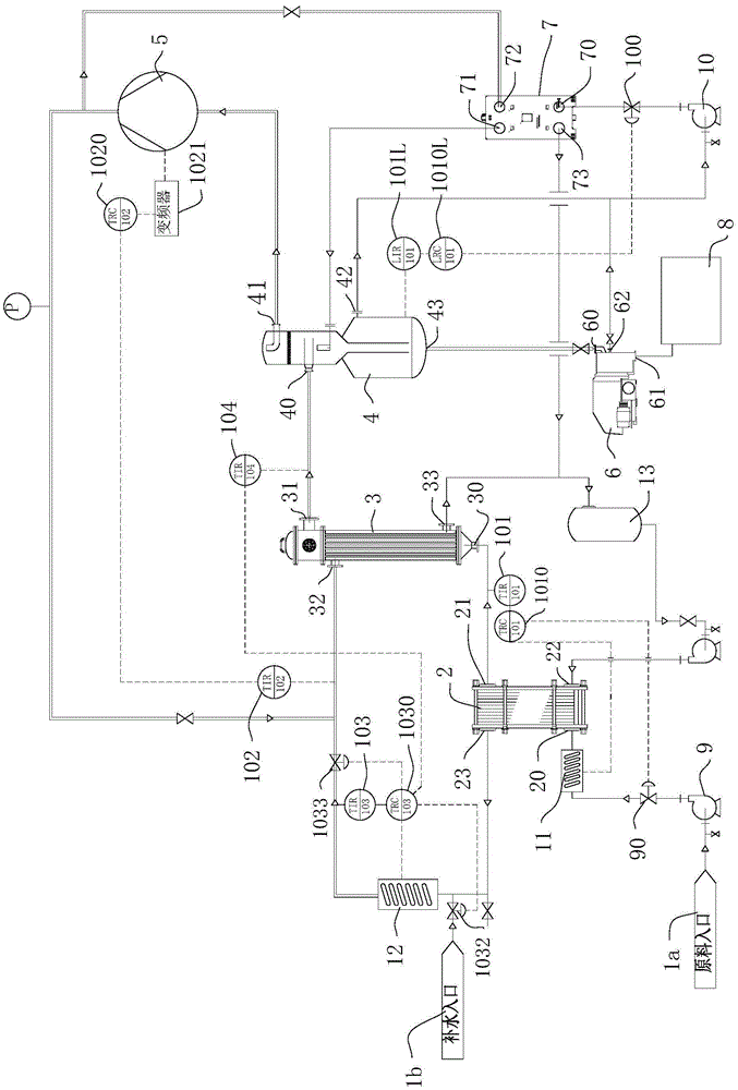 A mvr continuous evaporation crystallization system