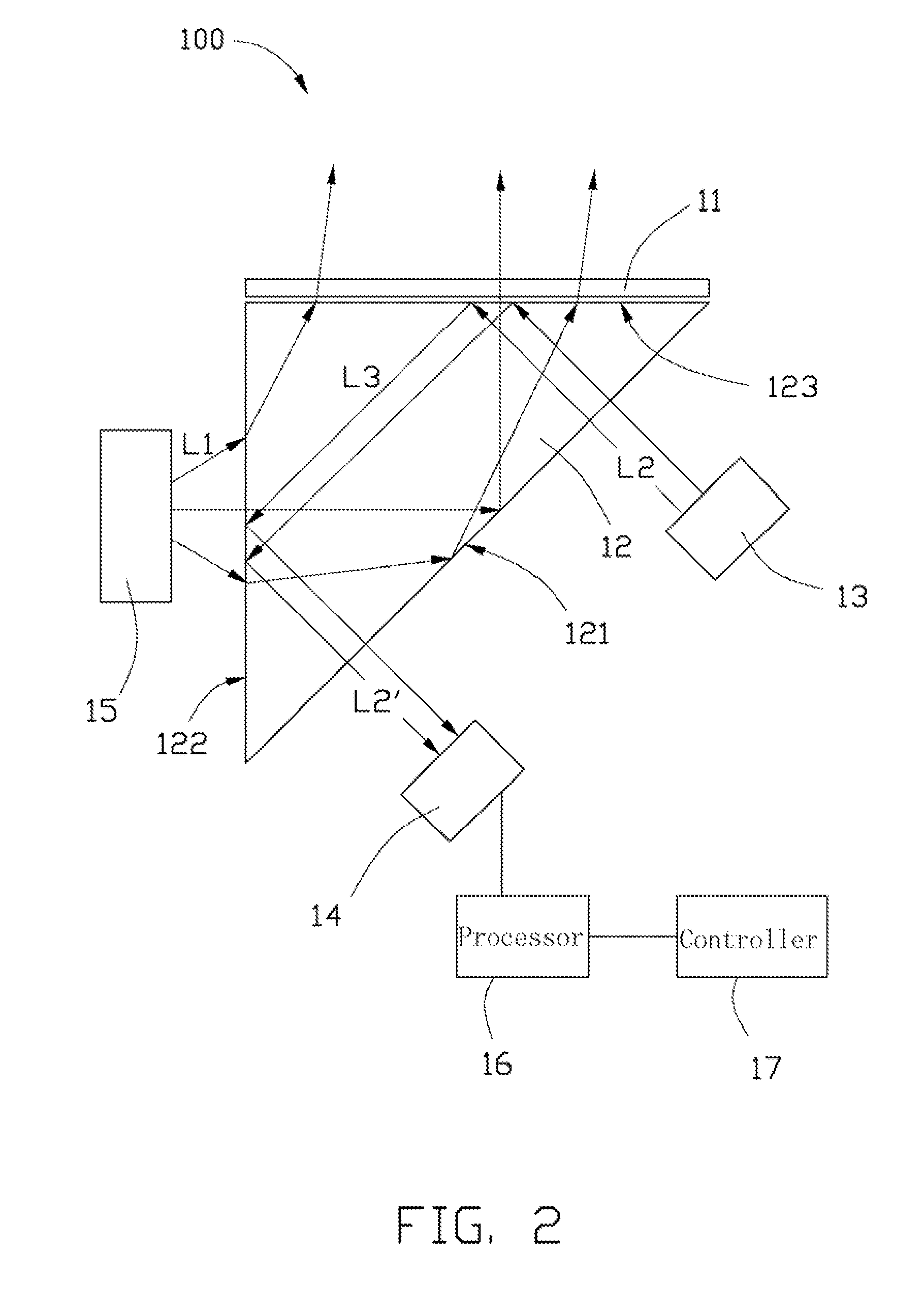 Touch display system with optical touch detector