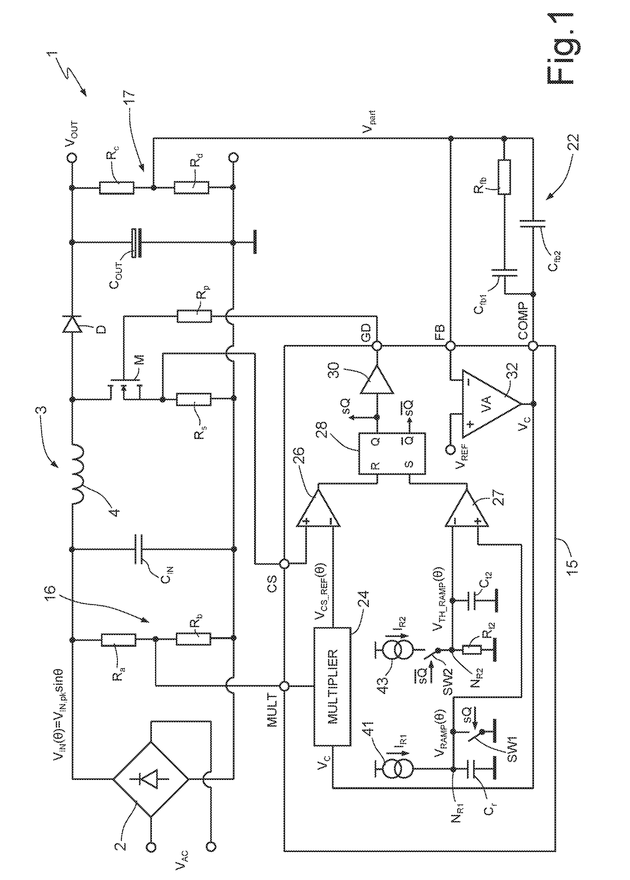 Control module for a constant-frequency switching converter and method for controlling a switching converter