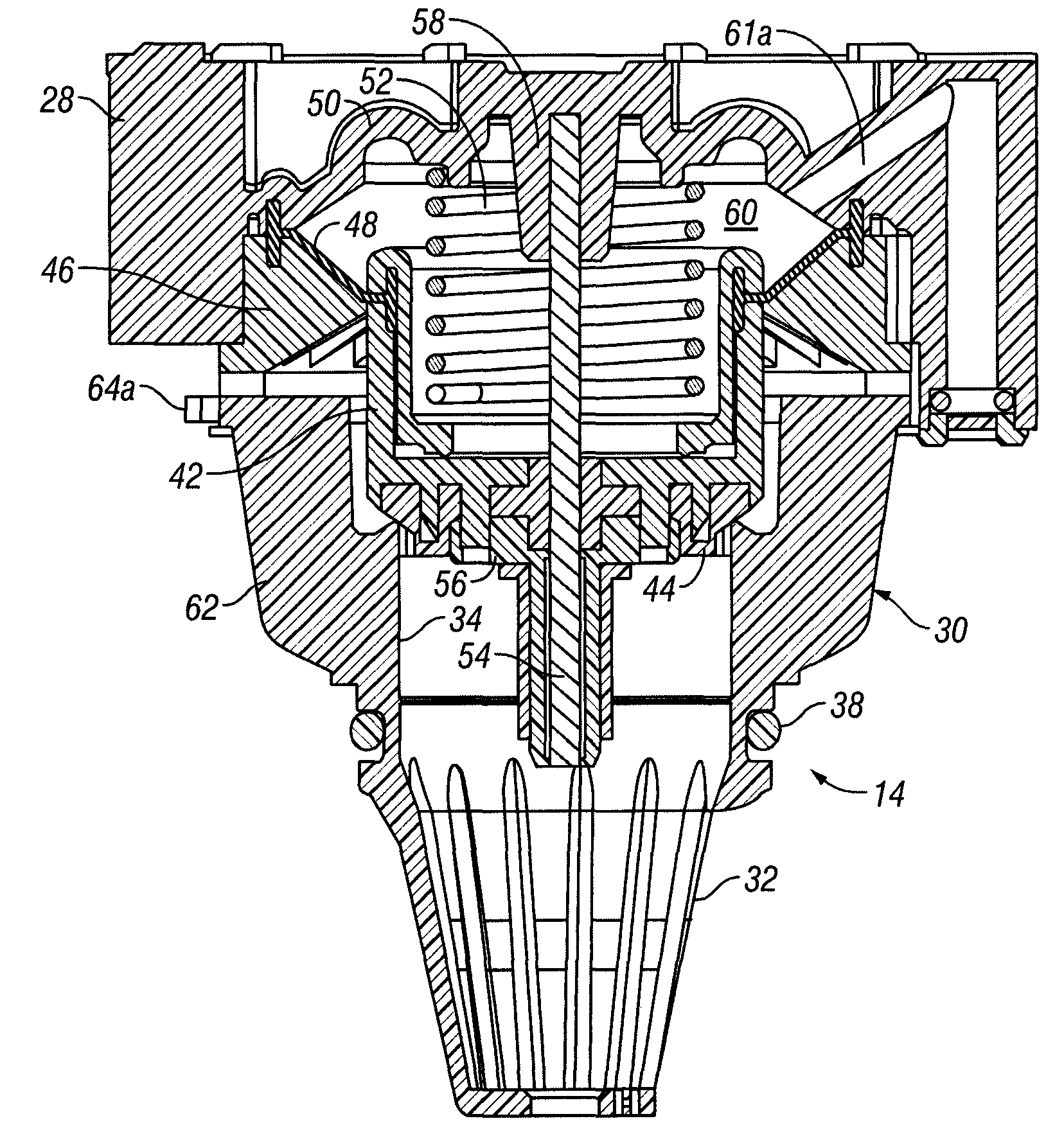 Sprinkler having valve module with reciprocating valve seat